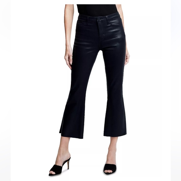 L’Agence Kendra Coated Cropped Jeans Noir - Picture 1 of 9